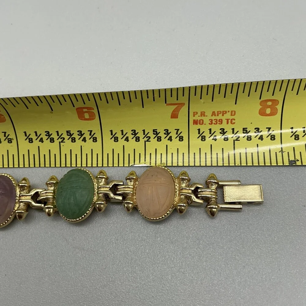 Faberge Scarab Womens Watch 19mm MOP Dial Gold Tone Multicolor New Battery 7.75